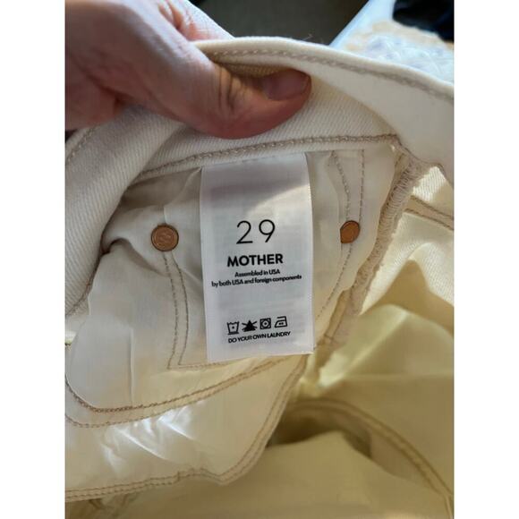 Mother The Tomcat Ankle Jeans Cream Puff Off White Size 29 - Picture 10 of 11